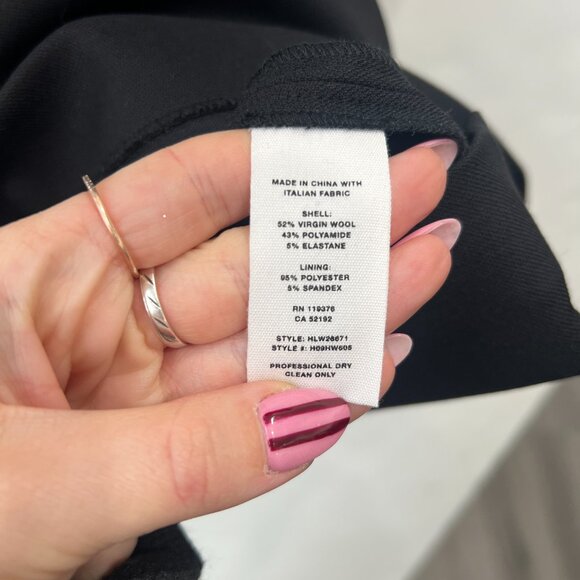 $495 Helmut Lang Black Wool Asymmetric Scuba Cut-Out Dress size 8 - Picture 9 of 9